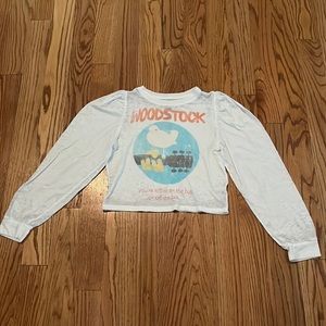 Cropped White Woodstock Long Sleeve
